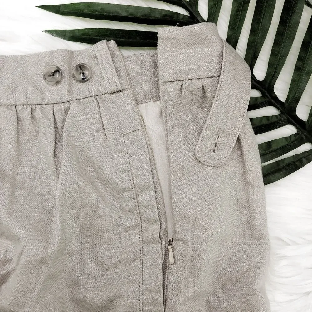 Anthro ETT TWA Taupe Silver Shimmer Skirt-Pockets!